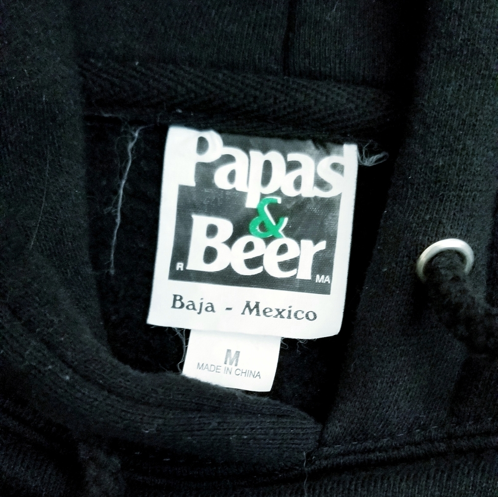 Black Hoodie Papas & Beer Listed MENS/WOMENS - Picture 9 of 10